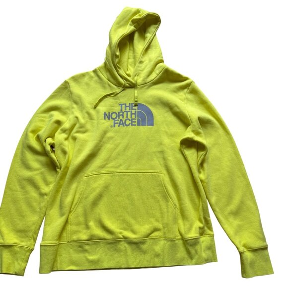 The North Face Size XL Yellow Cotton Half Dome Logo Pullover Hoodie Sweatshirt - Picture 1 of 12